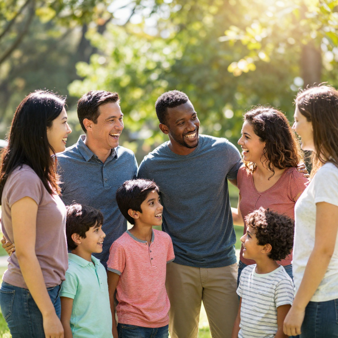 different community stakeholder groups connected to a central fundraising goal.