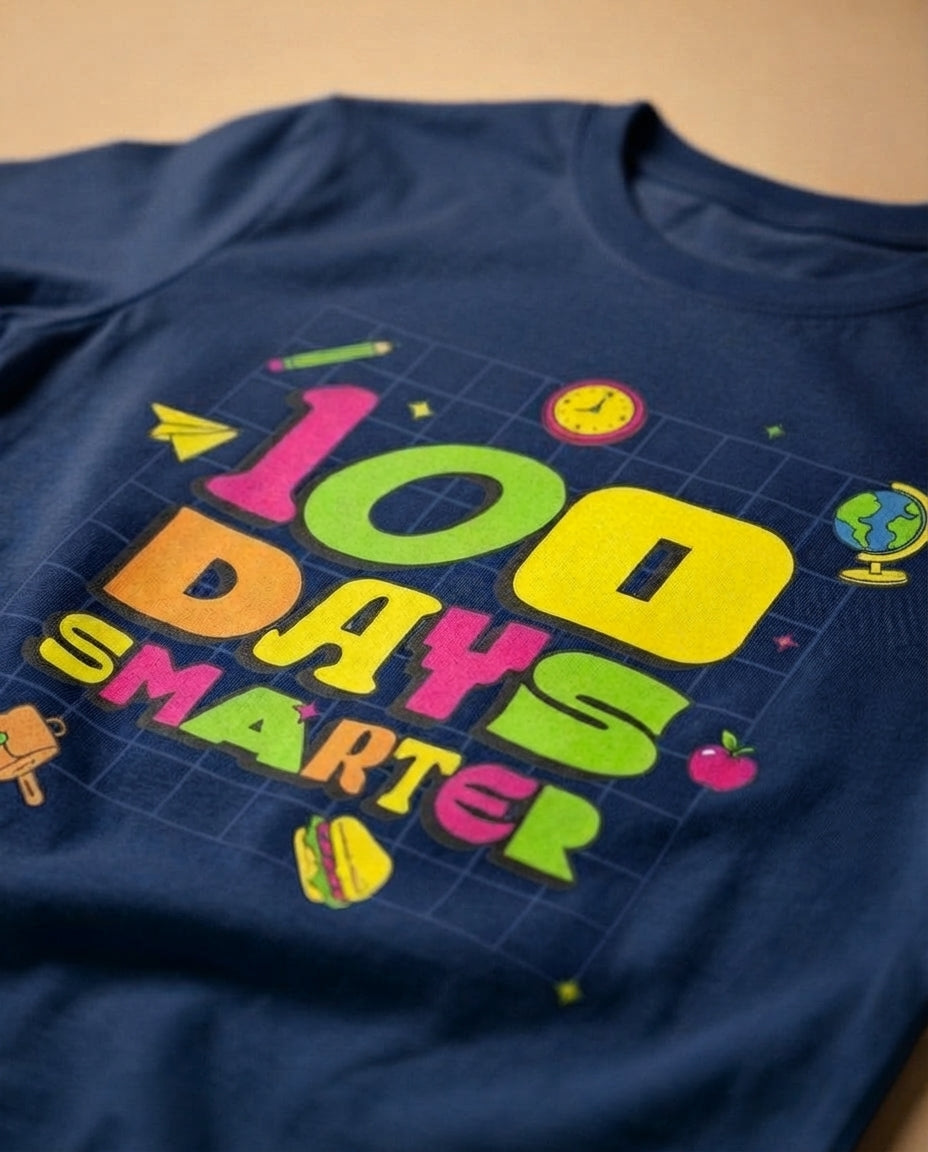 Tee Treat | Curvy Pea (Women's Cut) | 100 Days of School (Navy)
