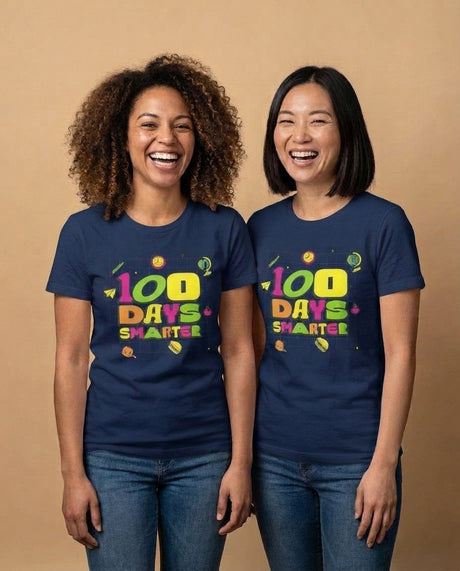 Tee Treat | Curvy Pea (Women's Cut) | 100 Days of School (Navy)