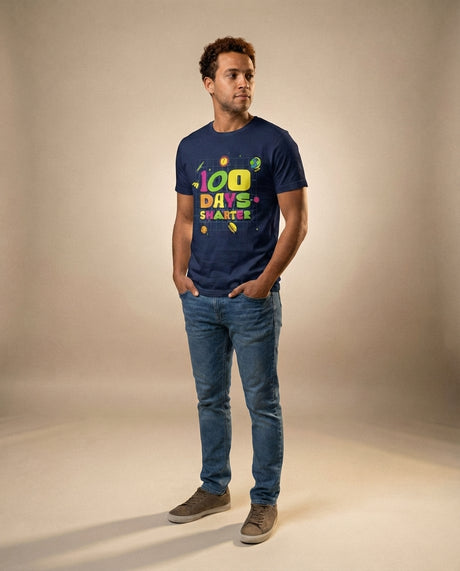 Tee Treat | Big Pea (Unisex Adult) | 100 Days of School (Navy)