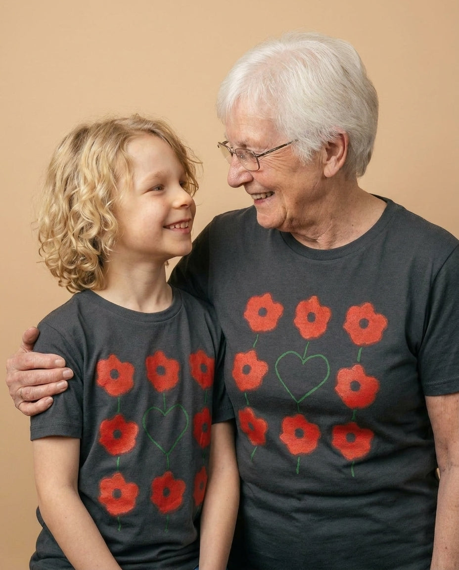 Remembrance Day youth with elderly grandparent